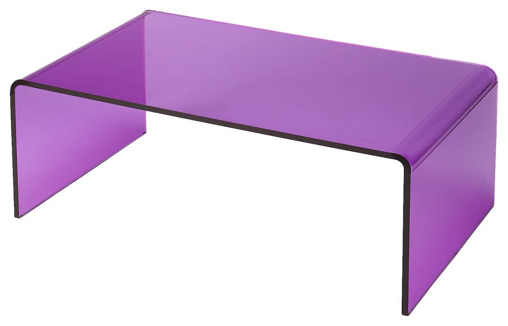 紫色矩形桌，四周为圆形