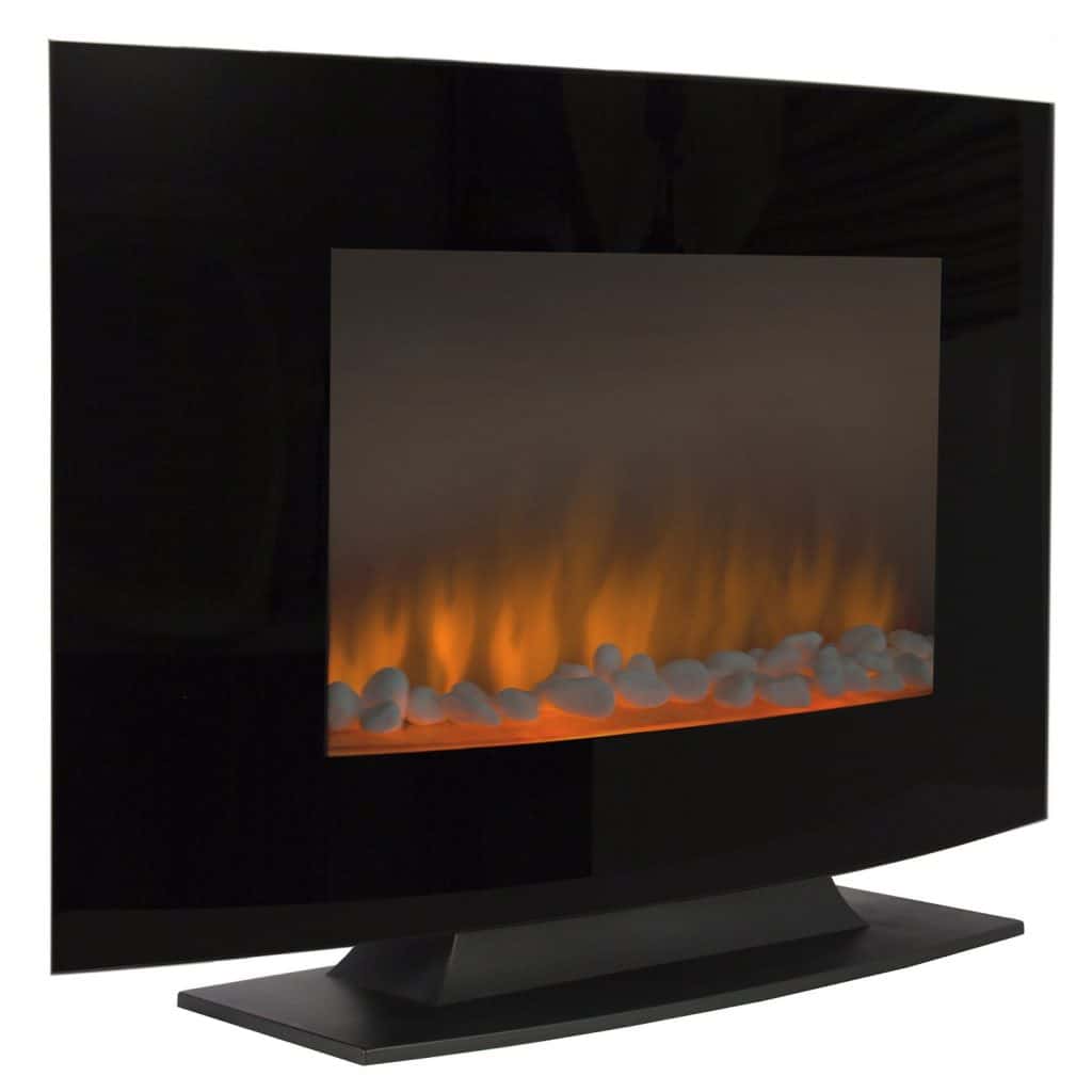 大型1500W热可调独立式壁炉加热器与XL玻璃