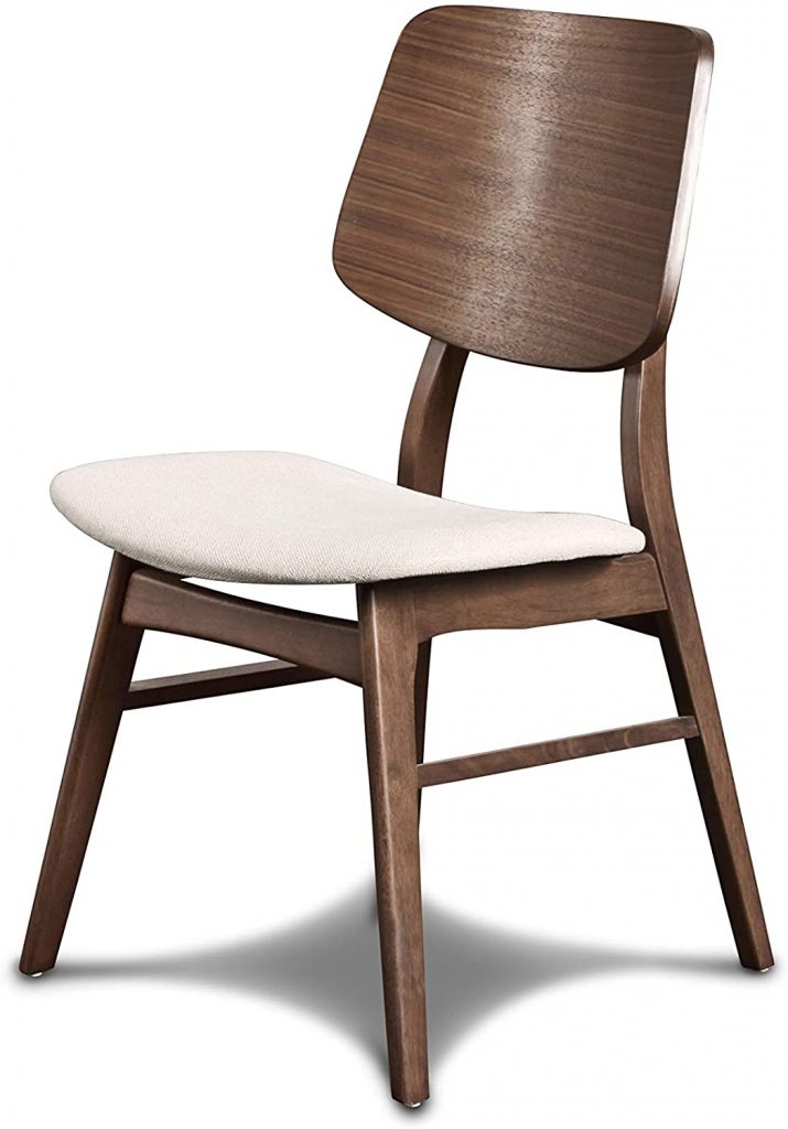 新经典家具中世纪现代奥斯卡木靠椅，一套2，胡桃木